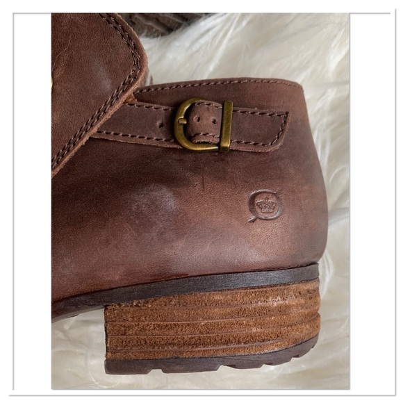 Born Sylvia Leather Ankle Boots Brown Size 8 - Picture 3 of 10